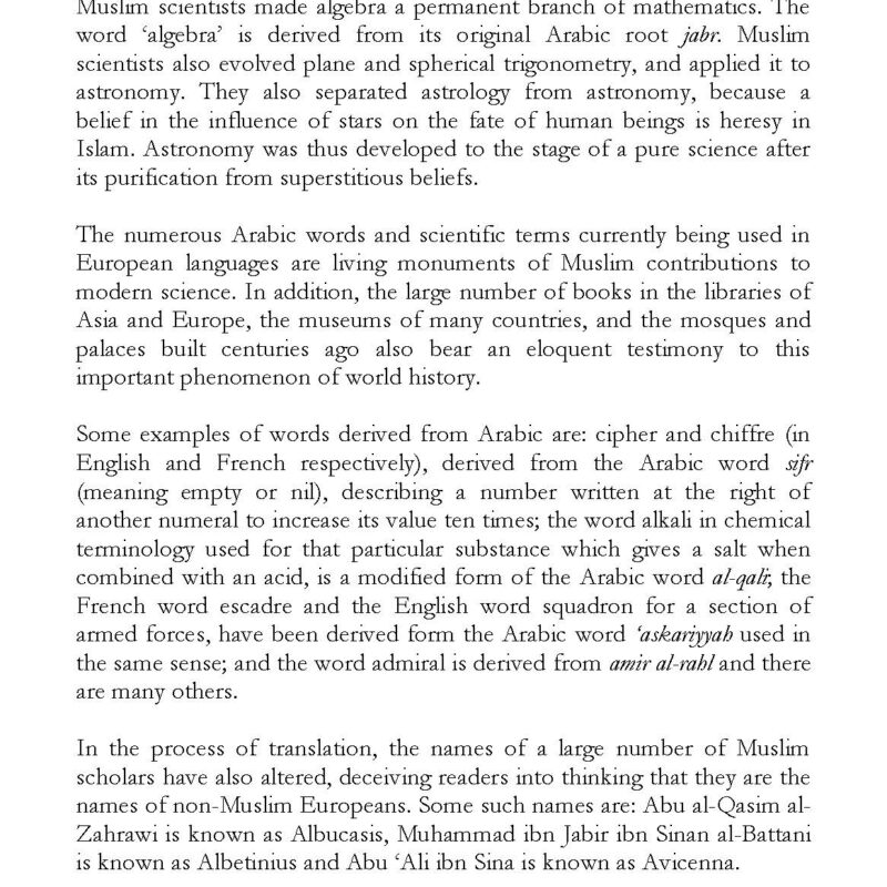 Development of Science and Technology in the Islamic History – Dar Ul ...